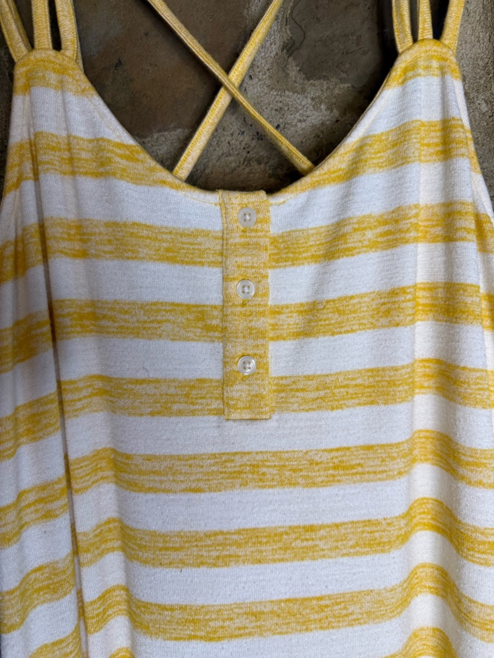 Market & Spruce Yellow and White Striped Midi Tank Dress - Picture 6 of 8